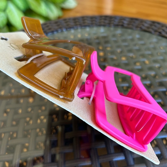 Noir Hair Claw Clips Womens Hair Accessories New Pink Brown - Picture 5 of 6